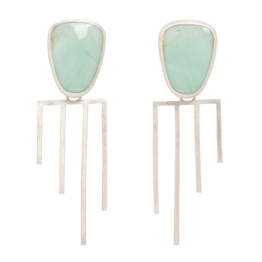 Carmen Earrings Petrified Wood Opal Replacement