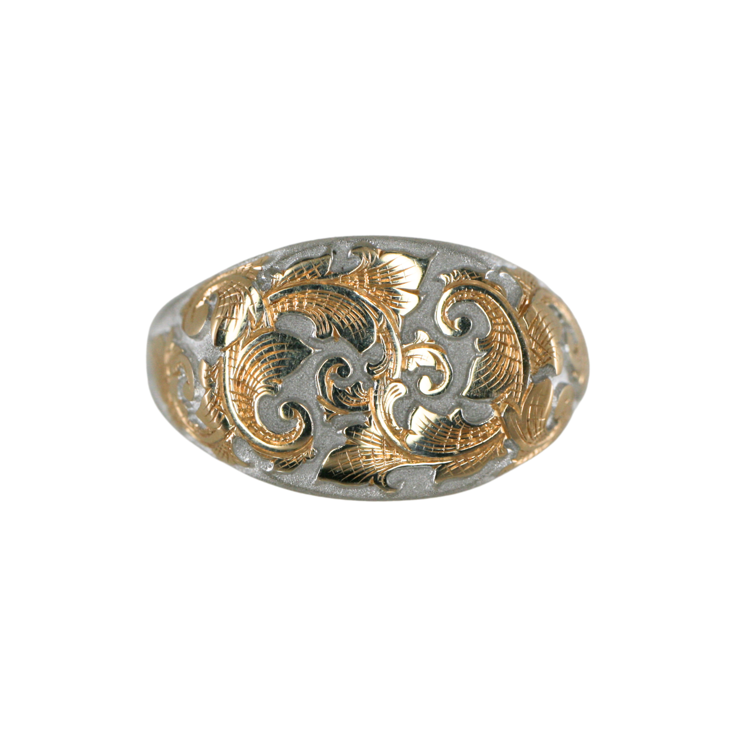 East-West Acanthus Signet Ring