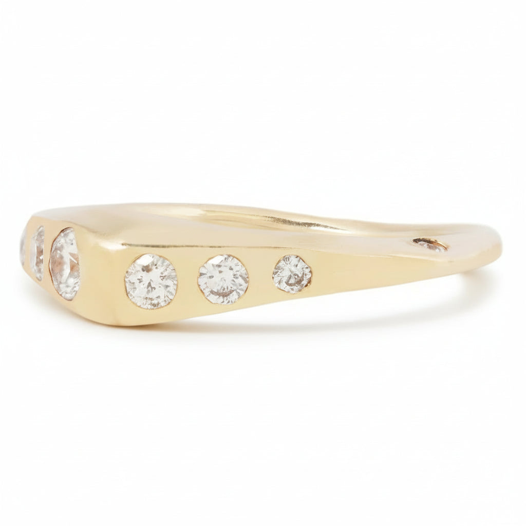 Hidden Diamond Astra Band - 18k Yellow Gold with White Diamonds