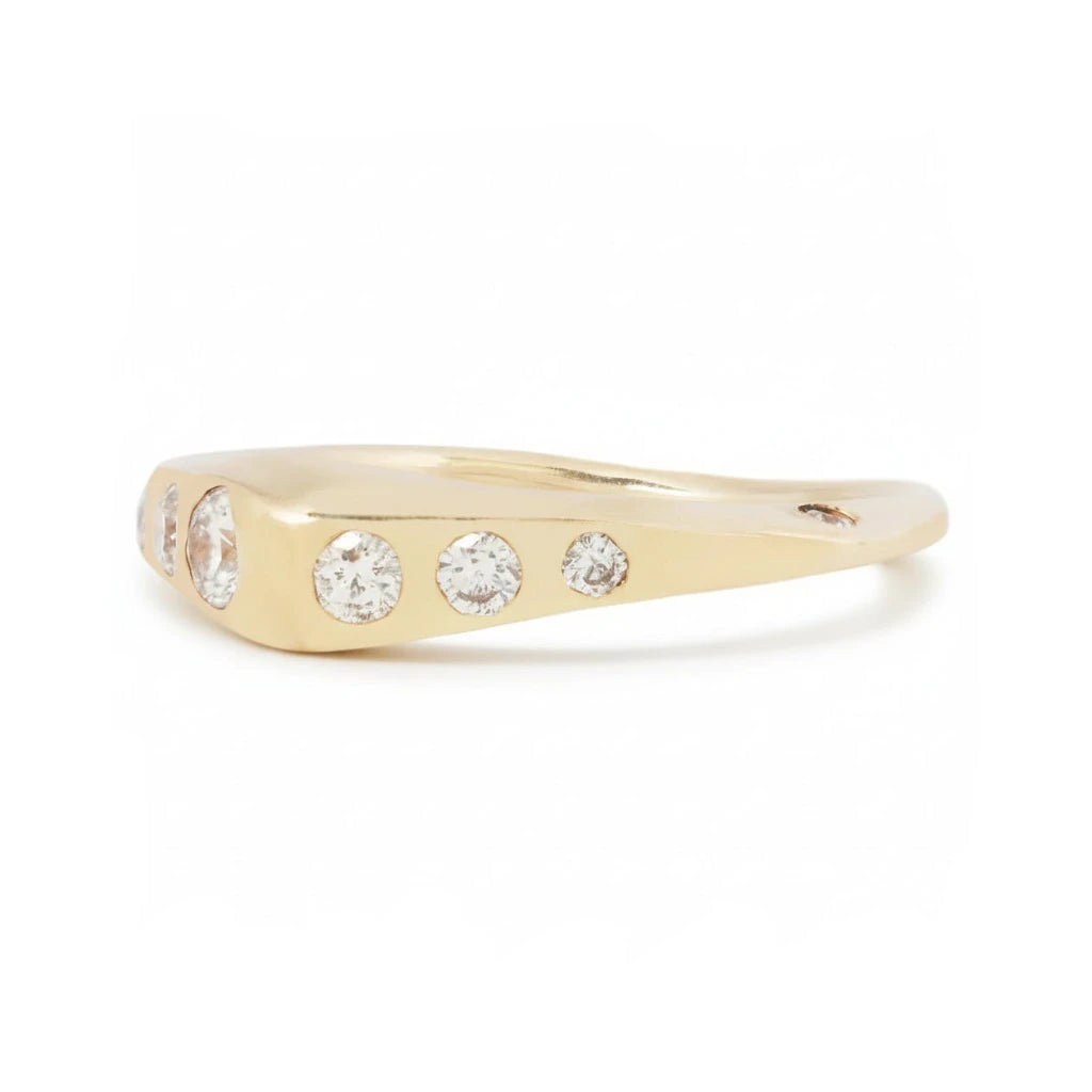 Hidden Diamond Astra Band - 18k Yellow Gold with White Diamonds