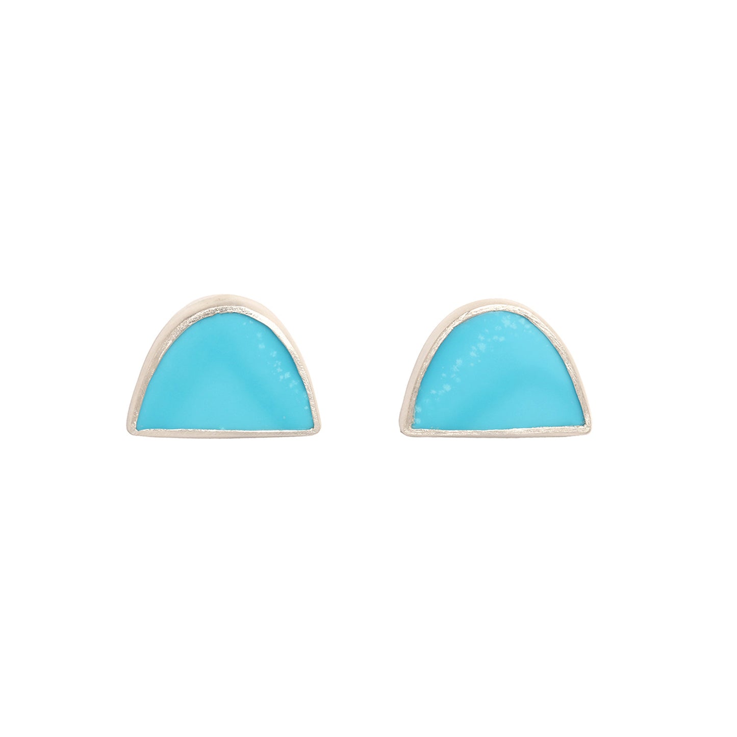 Turquoise 1/2 Round Posts – Sterling Silver