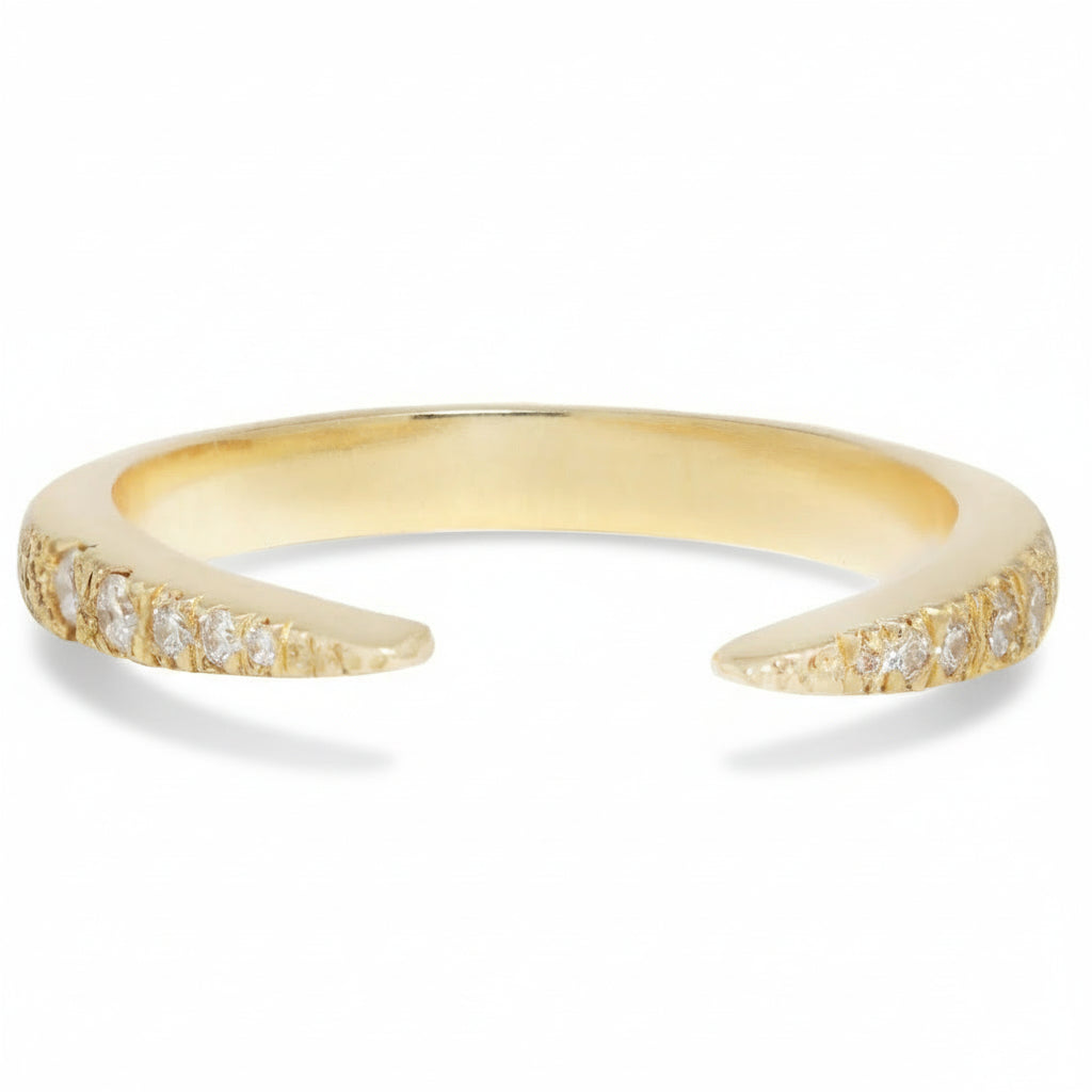 Diamond Horseshoe Band – 14k Yellow Gold with Diamonds