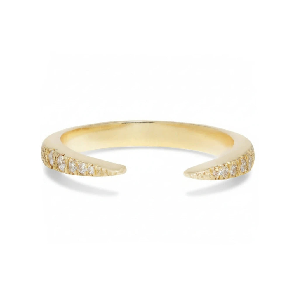 Diamond Horseshoe Band – 14k Yellow Gold with Diamonds
