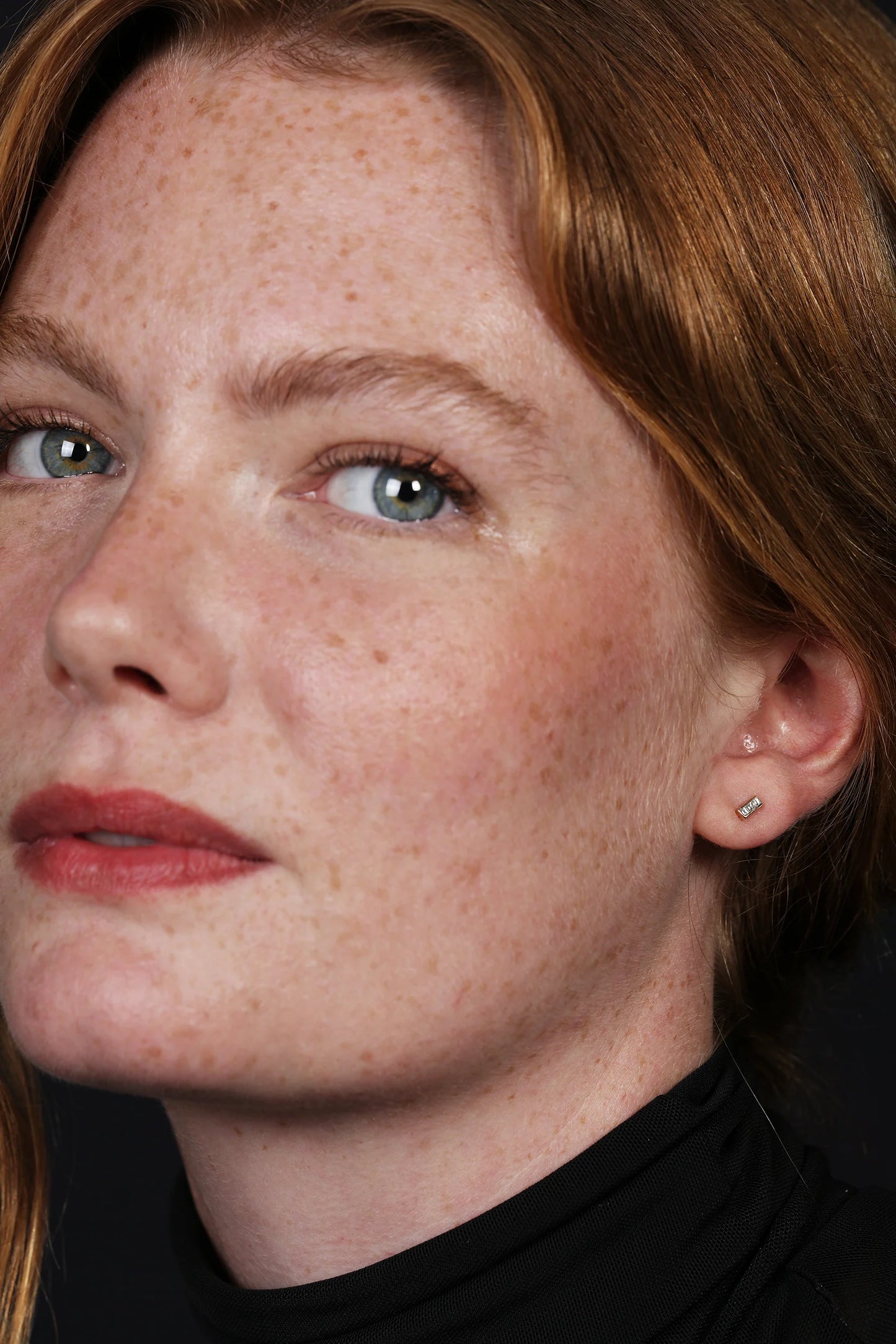 Channel Set Studs - 14k Gold & Carré Cut Diamonds