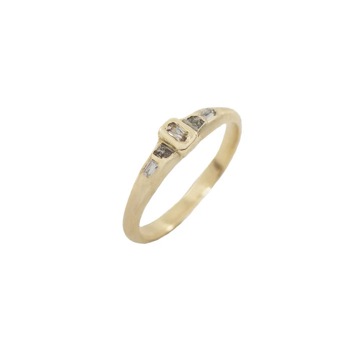 Micro Meta Ring • 14k Yellow Gold & Diamond