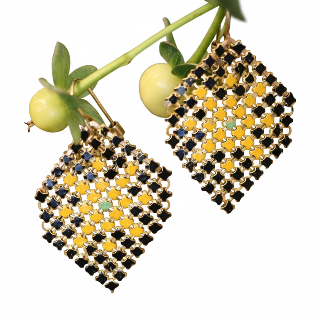 Asterisk Earring - Recycled Flapper Purse Jewelry