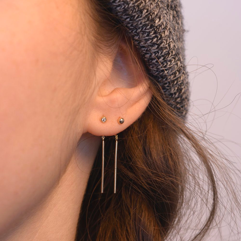 Elegant 14K gold Jack + G Chime Stud Earring, perfect for everyday wear