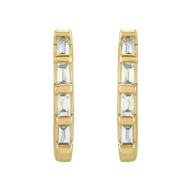 Natural Diamond Huggie Earrings – 1/10 CTW in 14k Gold