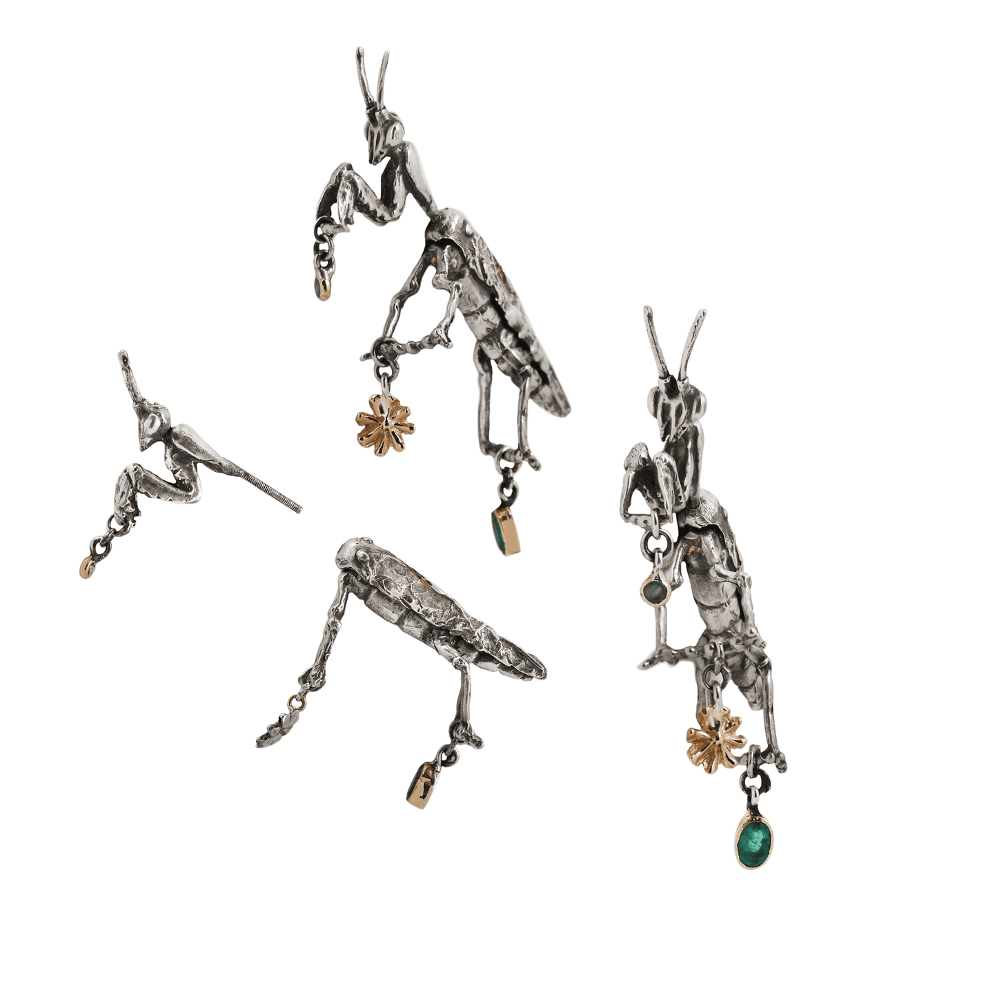 Praying Mantis Double Earrings