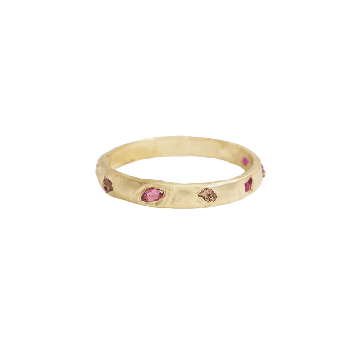 3/4 Meta Ring • 14k Yellow Gold • One-of-a-Kind Mixed Gemstone Band
