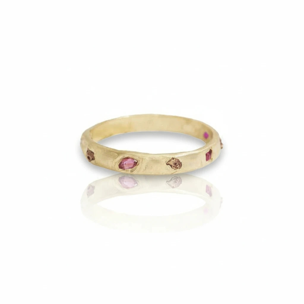 3/4 Meta Ring • 14k Yellow Gold & Gemstones