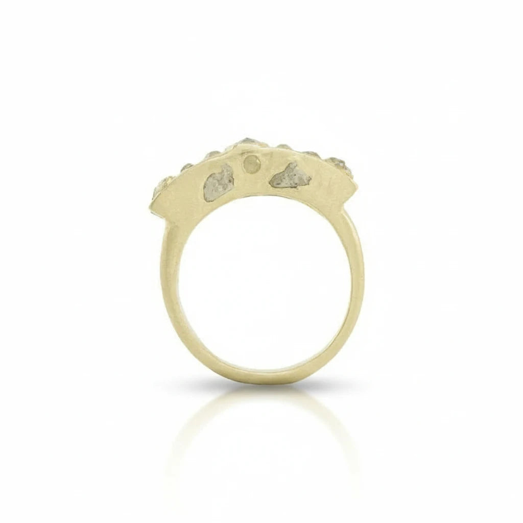 Extrusive Igneous Ring • 14k Yellow & White Gold & Diamonds