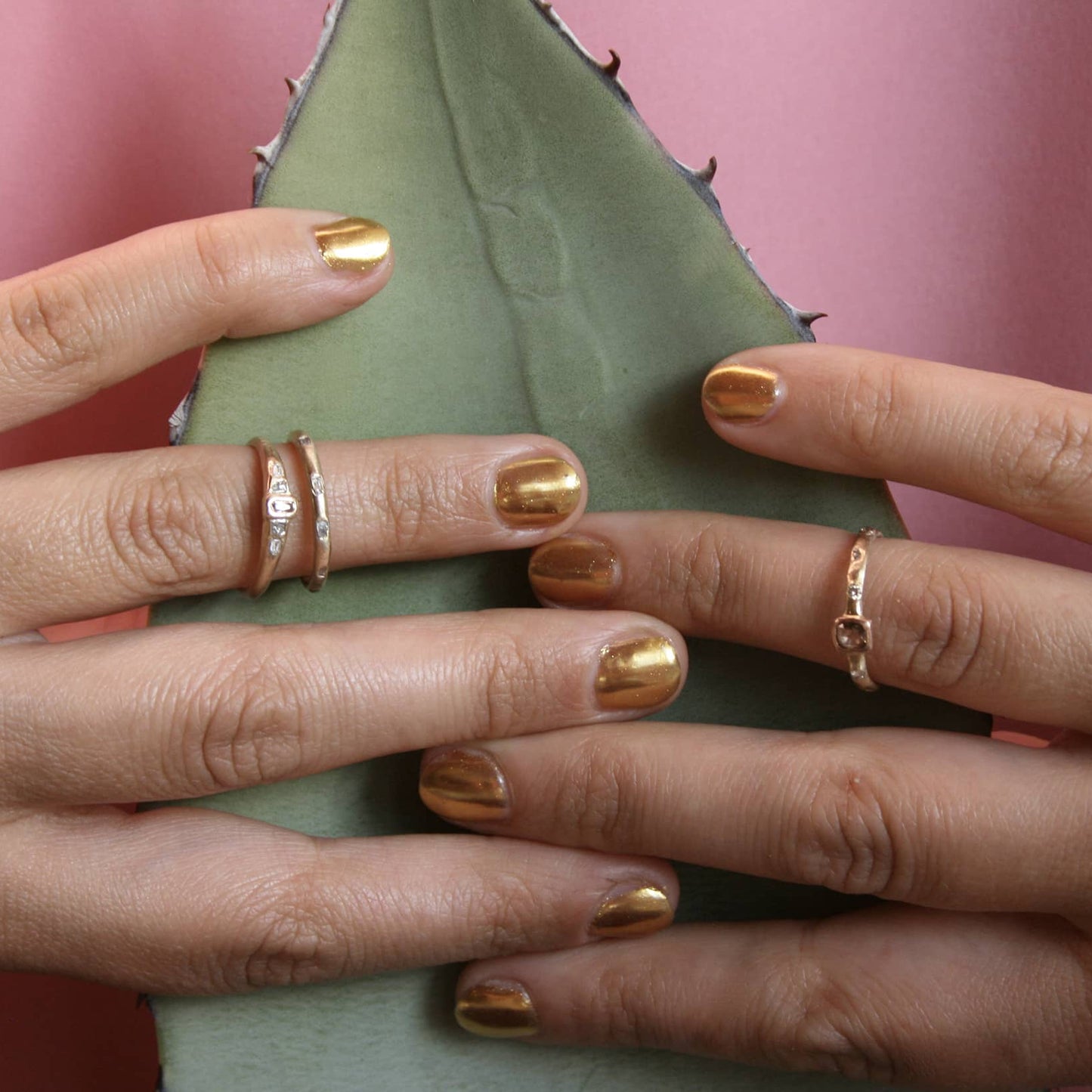 Micro Meta Ring • 14k Yellow Gold & Diamond