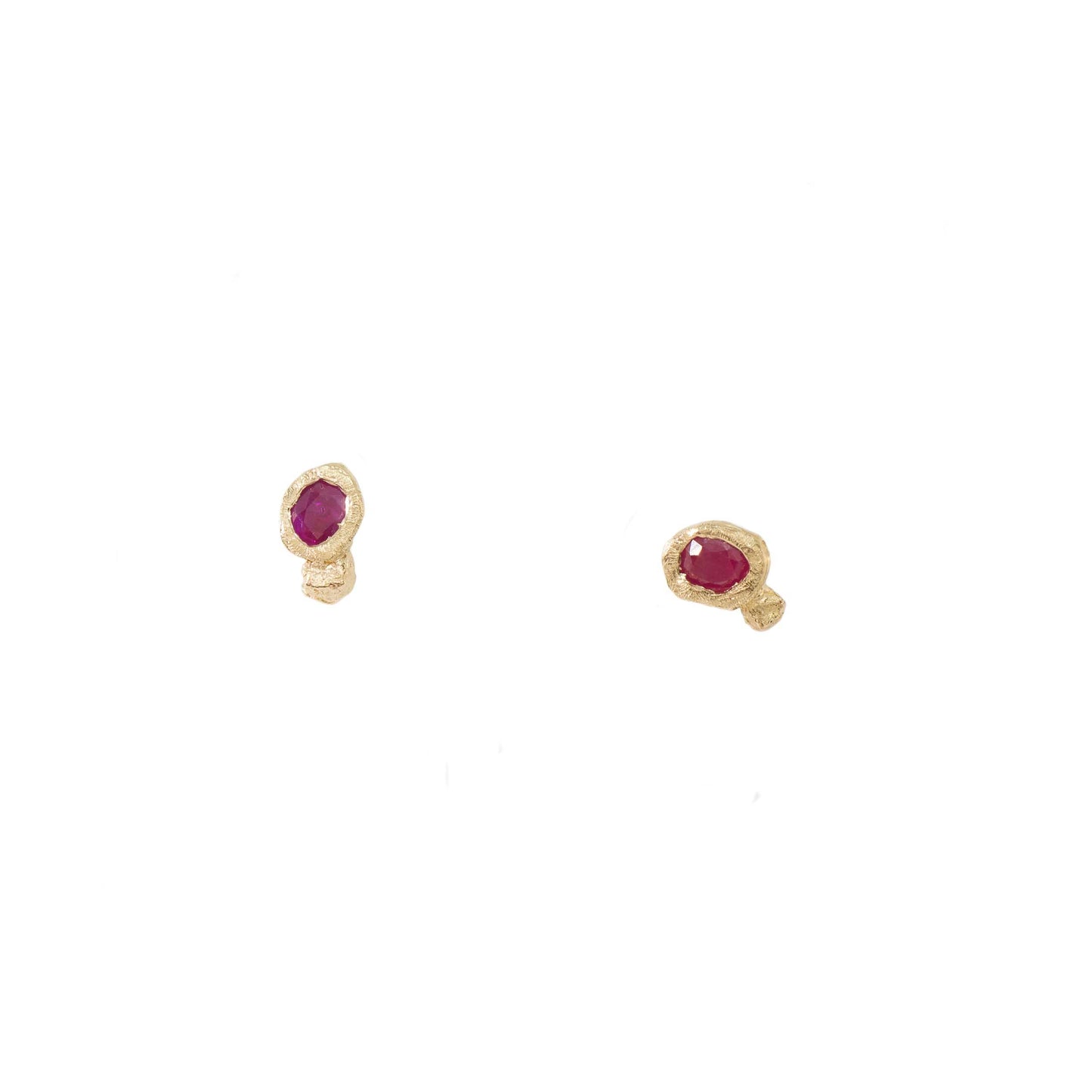 Ruby Petra Stud Earrings - 14k Gold