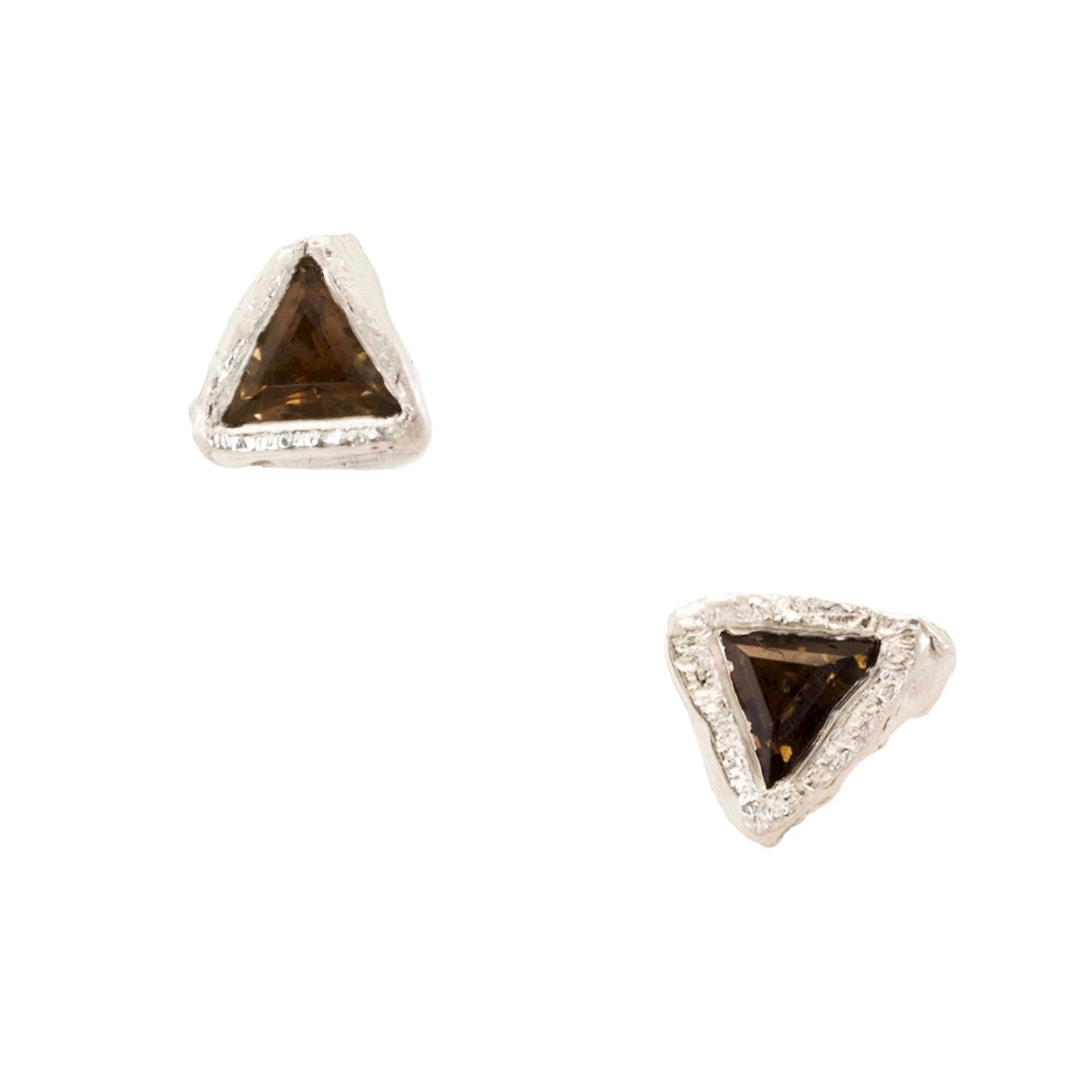 Silver Smokey Petra Studs