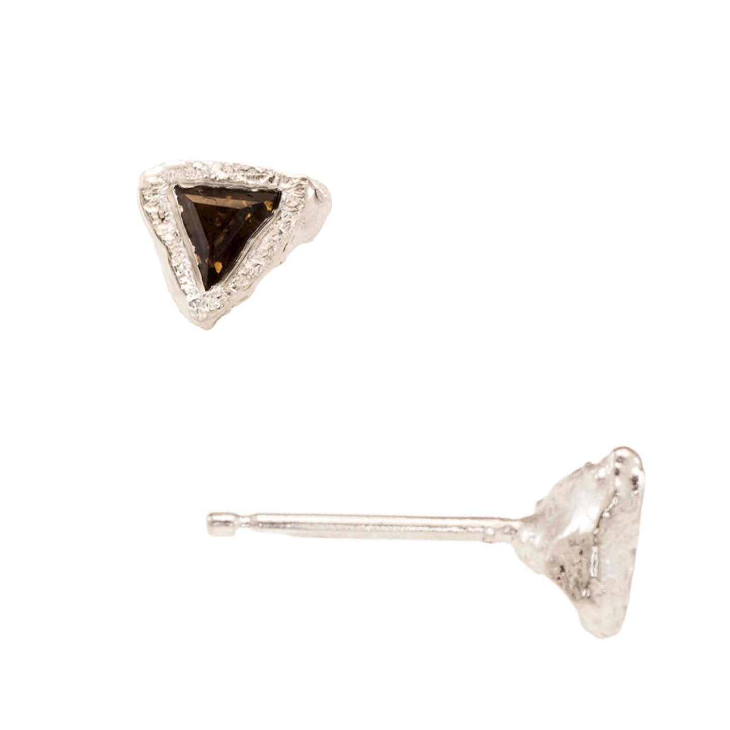 Silver Smokey Petra Studs