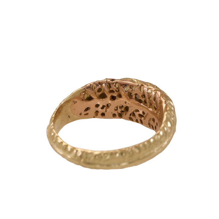 Macro Litterfall Ring • 14k Yellow and Rose Gold • 0.28ct Double Cut Diamond