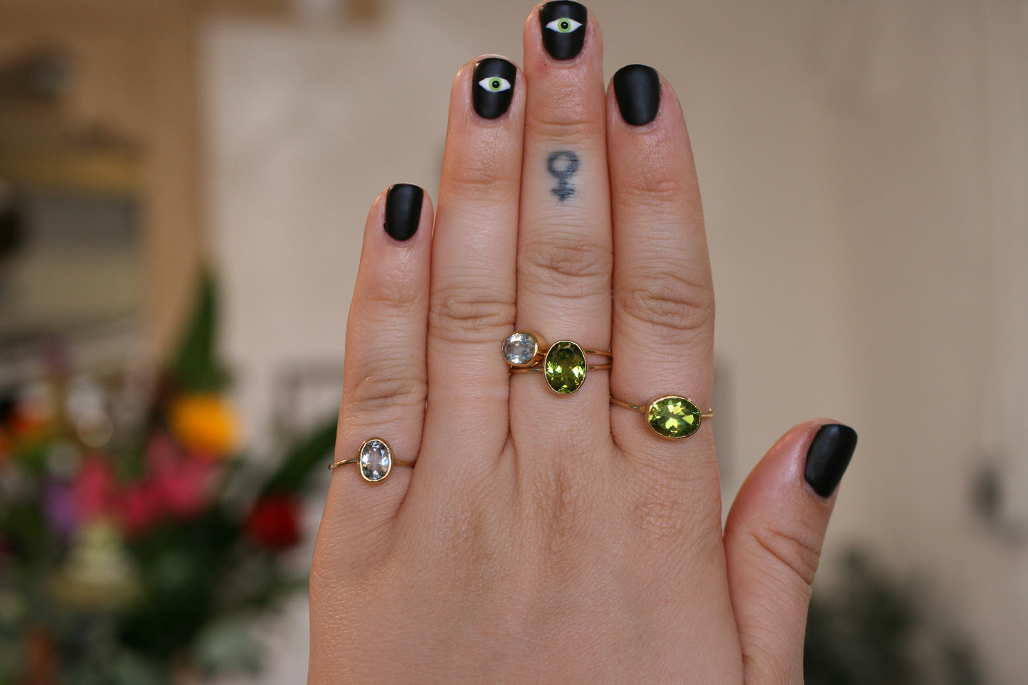 18k Yellow Gold Peridot Ring