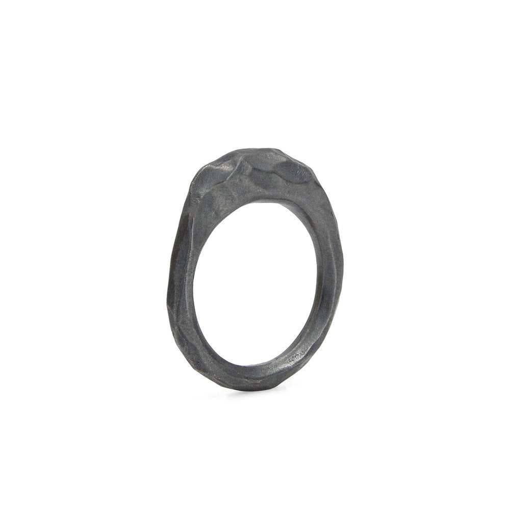 Carved Elevated Stacker – Sterling Silver