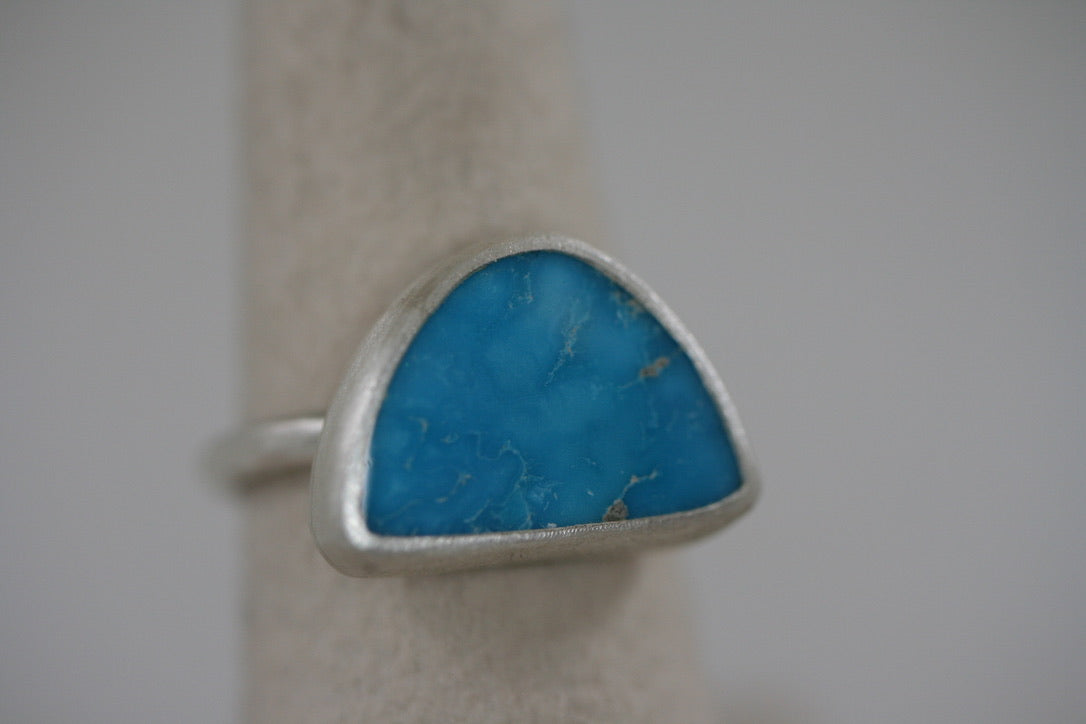 Half Circle Turquoise Ring – Sterling Silver