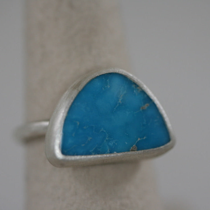 Half Circle Turquoise Ring – Sterling Silver