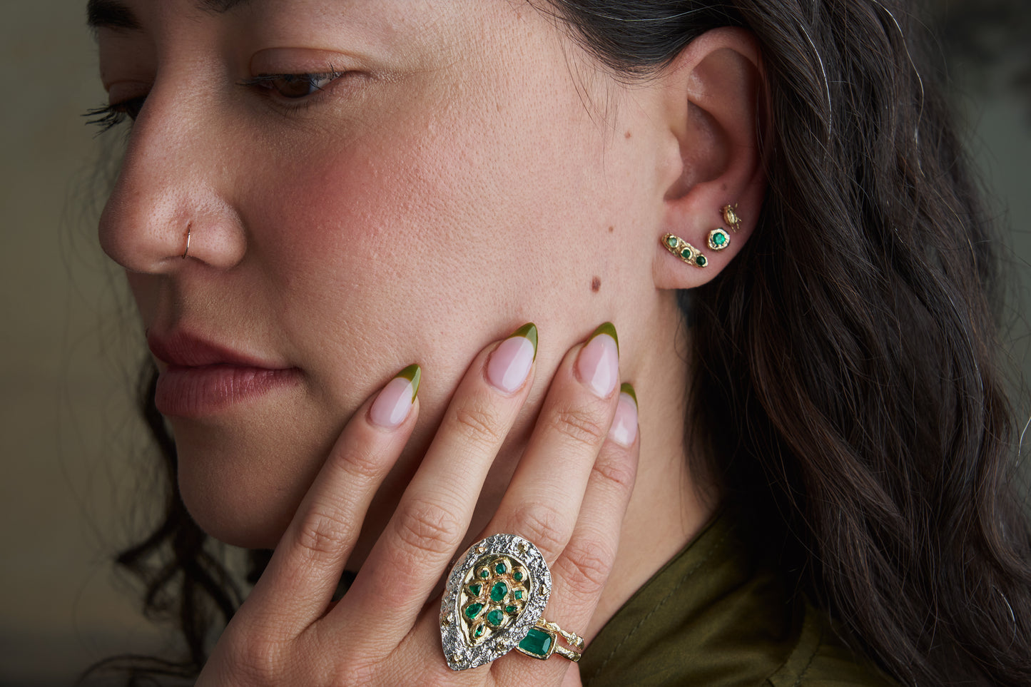 Fragmented Emerald Ring