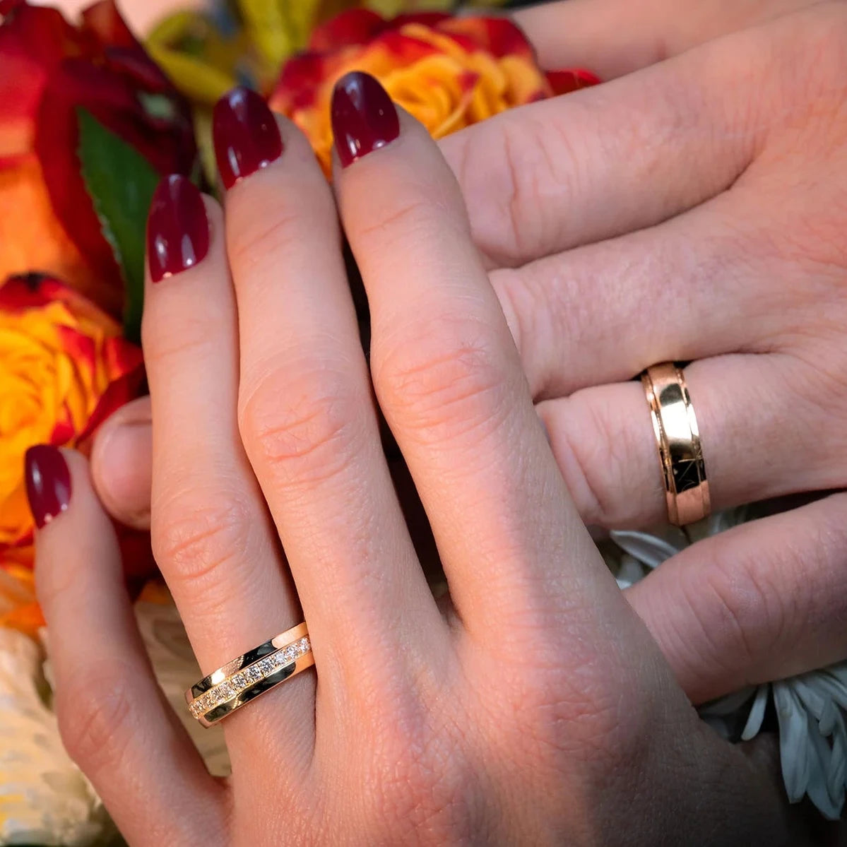 Diamond Wedding Band Around The World - 14k Gold