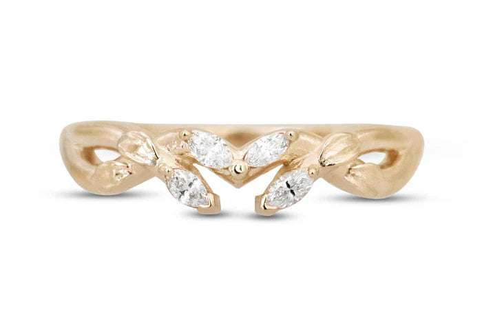 Branch Band – 14k Yellow Gold with Diamonds