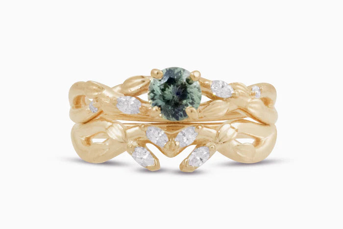 Branch Ring - Montana Sapphire - 14k Yellow Gold Engagement Band