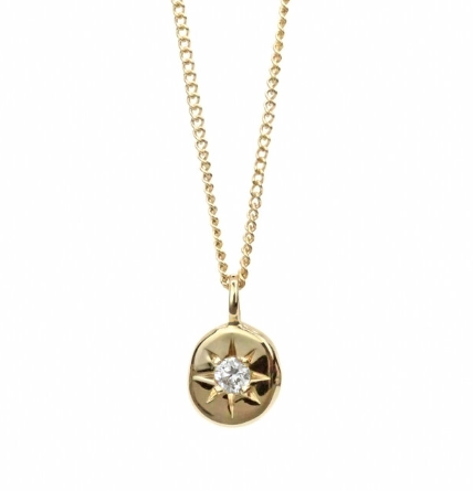 Estrella Diamond Star Necklace - 14k Yellow Gold