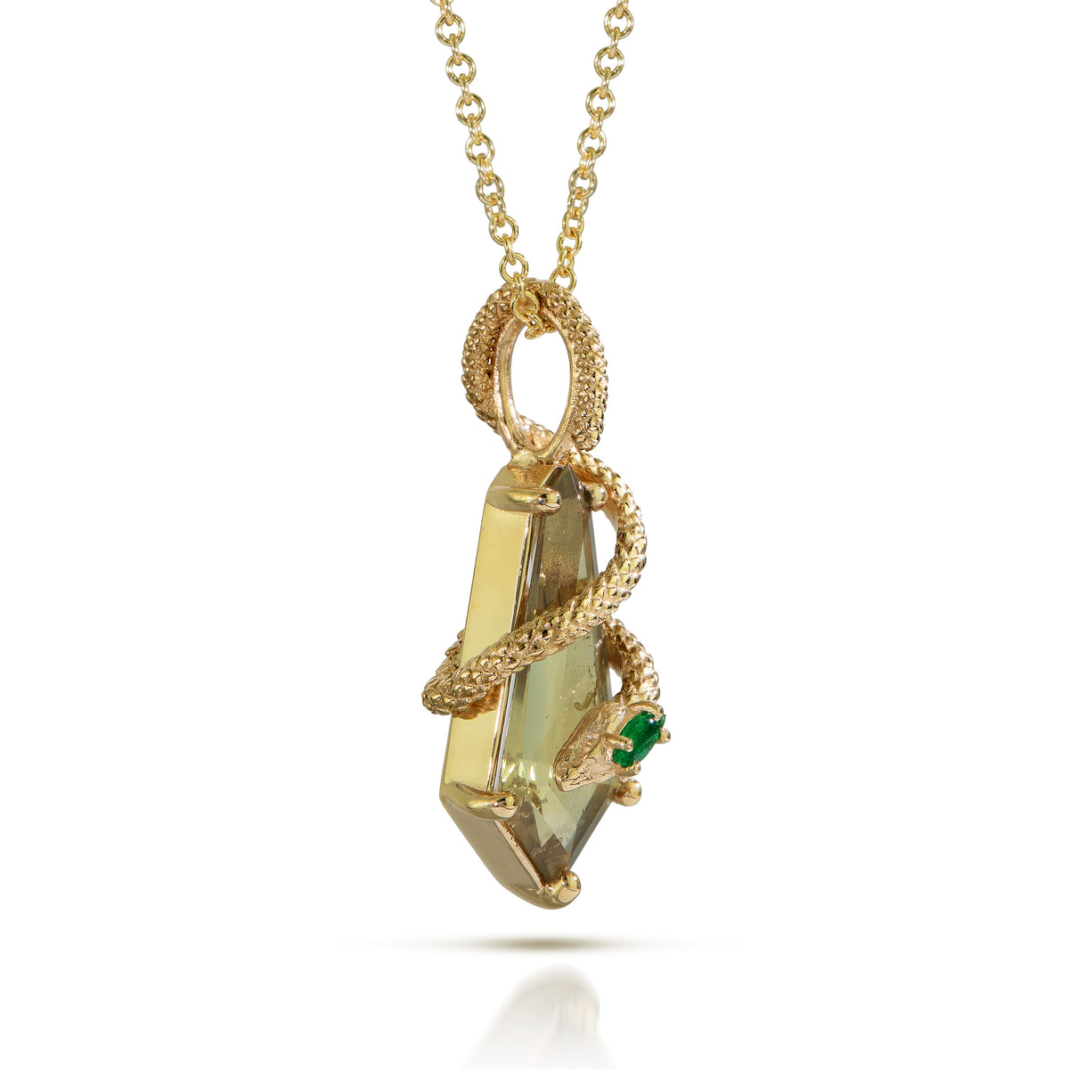 Ophelia’s Viper Yellow Sapphire & Emerald Necklace