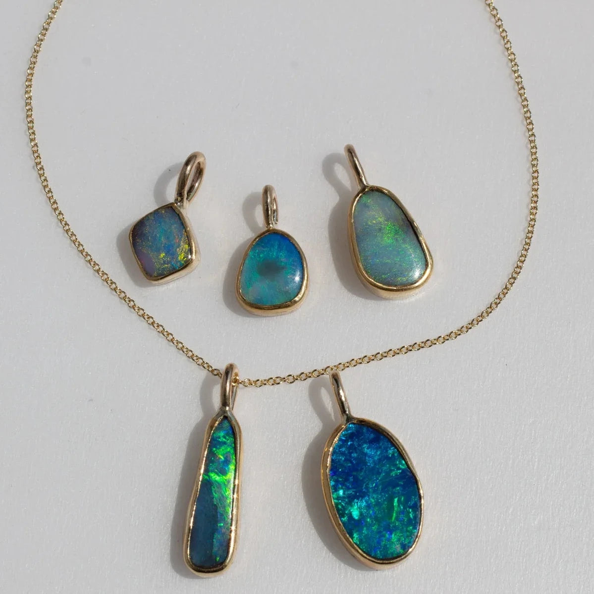 Opal Necklace - 22k Gold & Sterling Silver