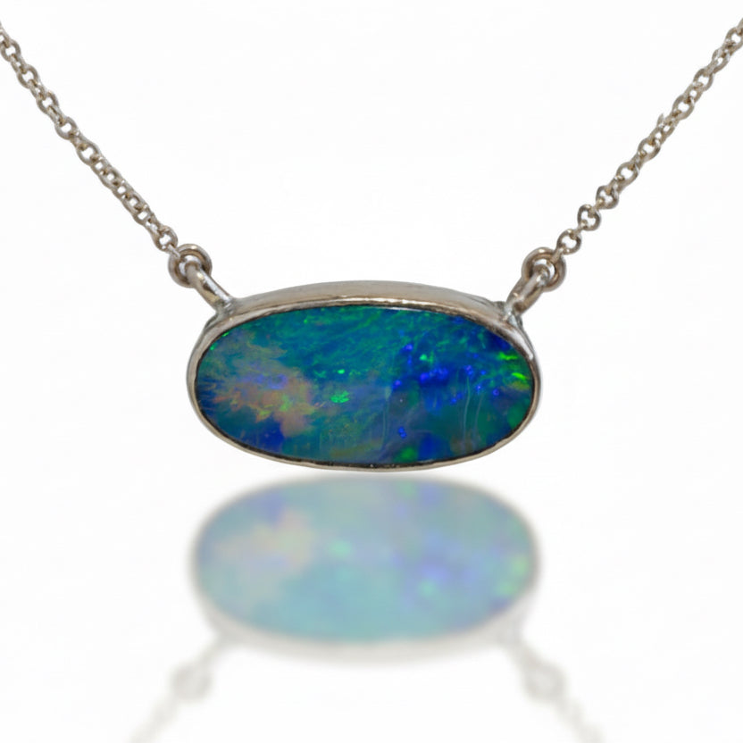 Australian Ridge Opal Necklace – 14k Gold & Sterling Silver