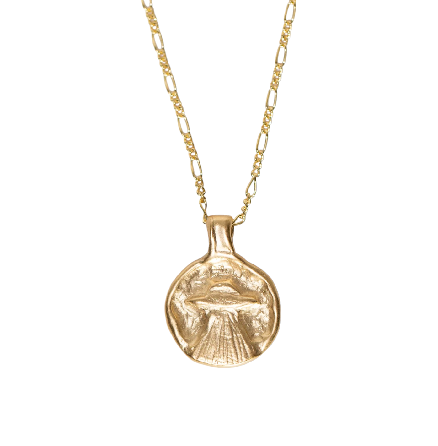 Goin' Home Pendant Necklace - Gold Vermeil Figaro Chain
