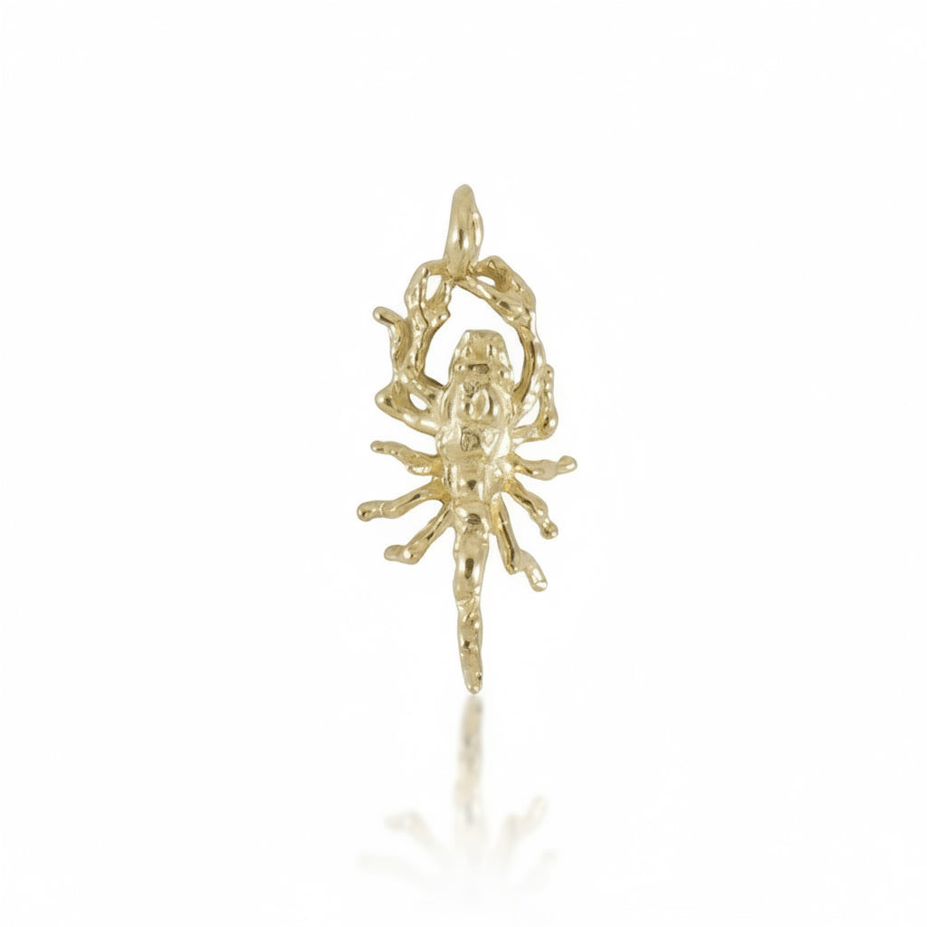 Scorpion Charm – Hand Carved 14k Yellow Gold Talisman