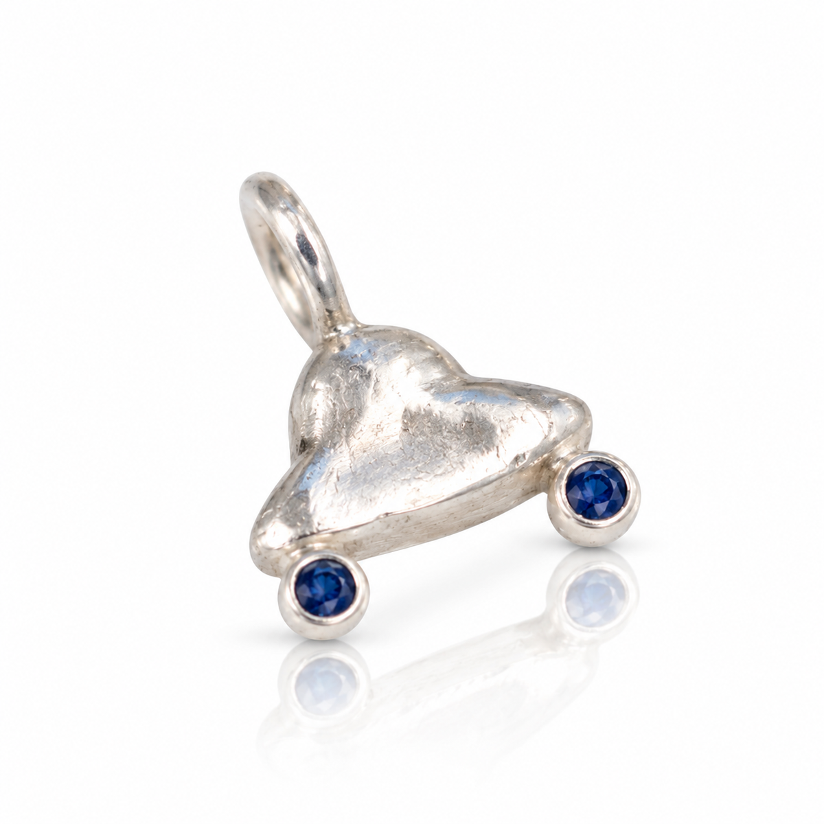 UFO Charm - Sterling Silver & Blue Sapphire