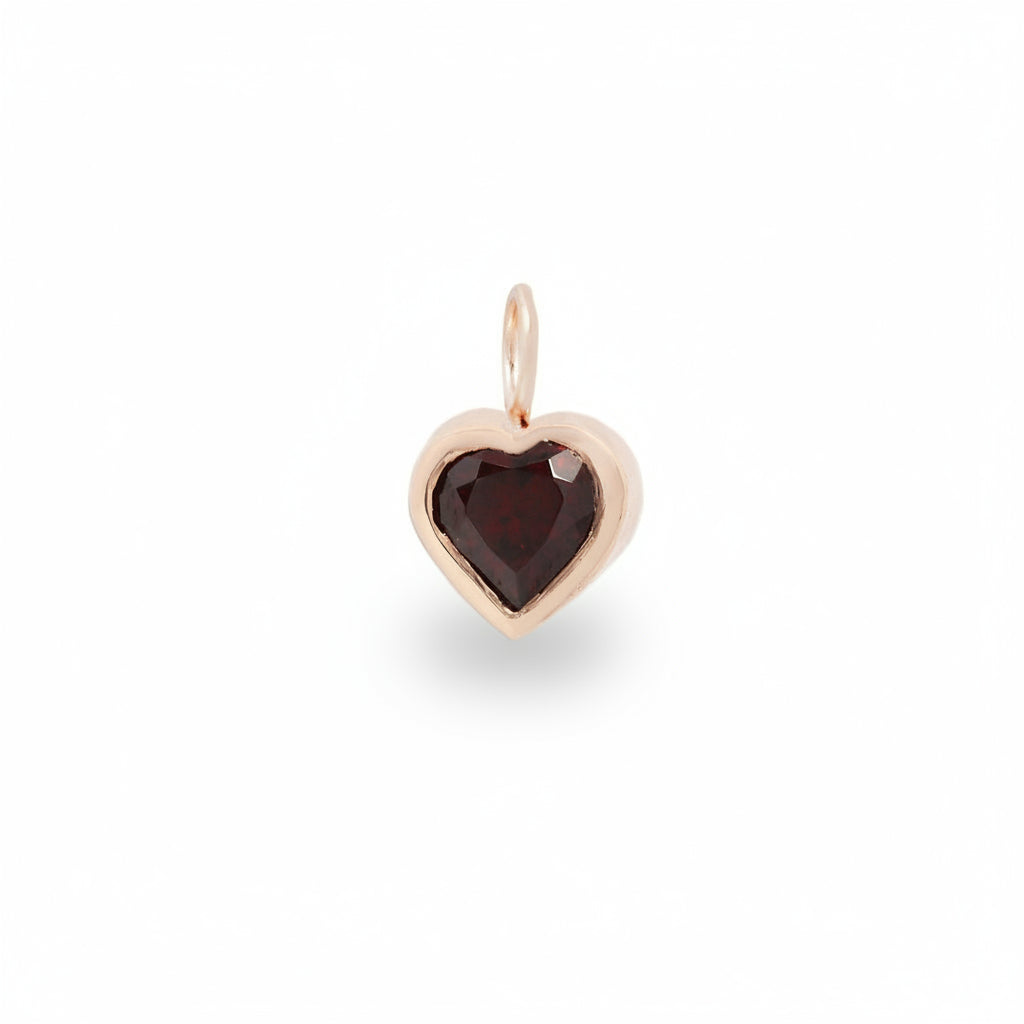 Heart Garnet Charm