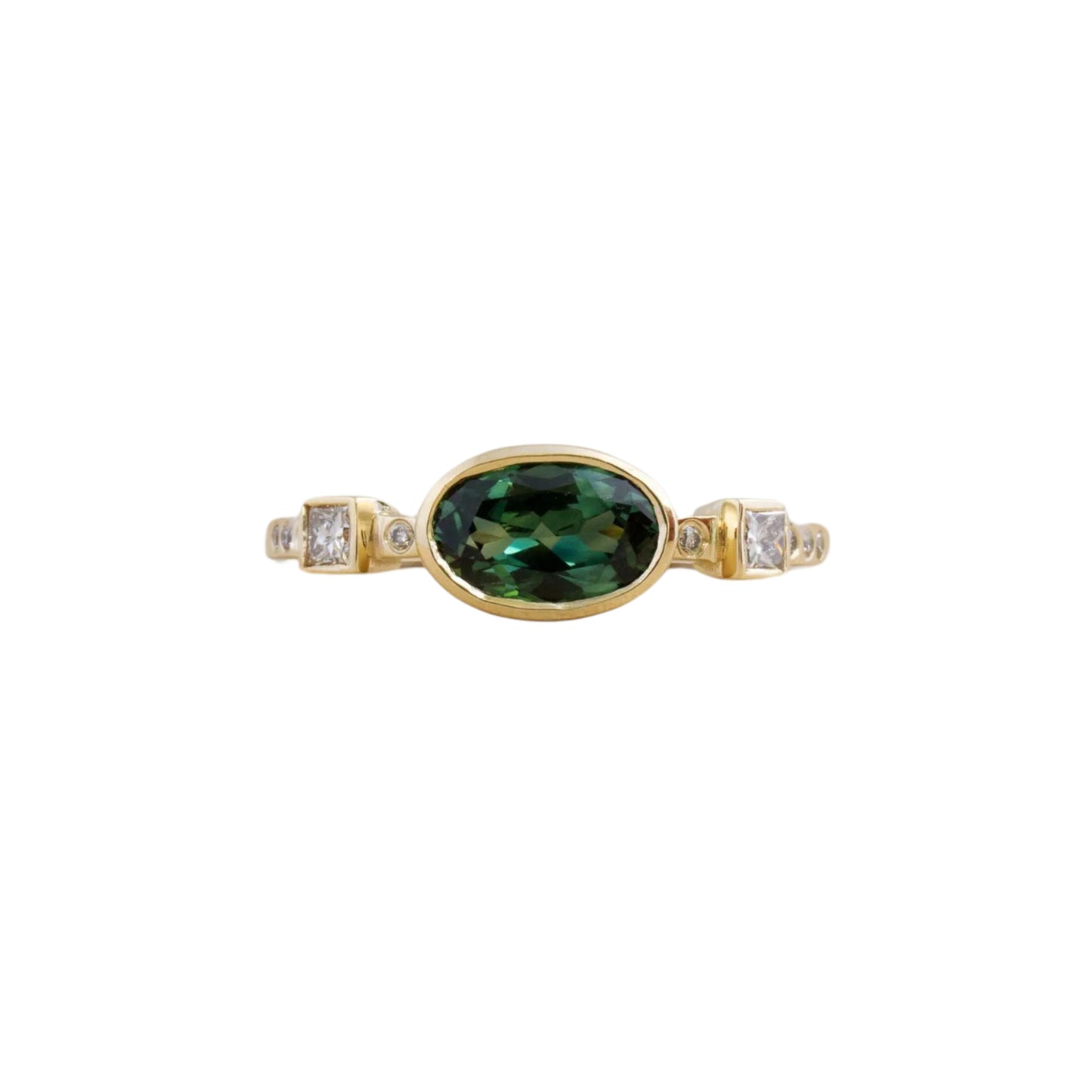 Hikaru Ring No.12 - Oval Green Australian Sapphire