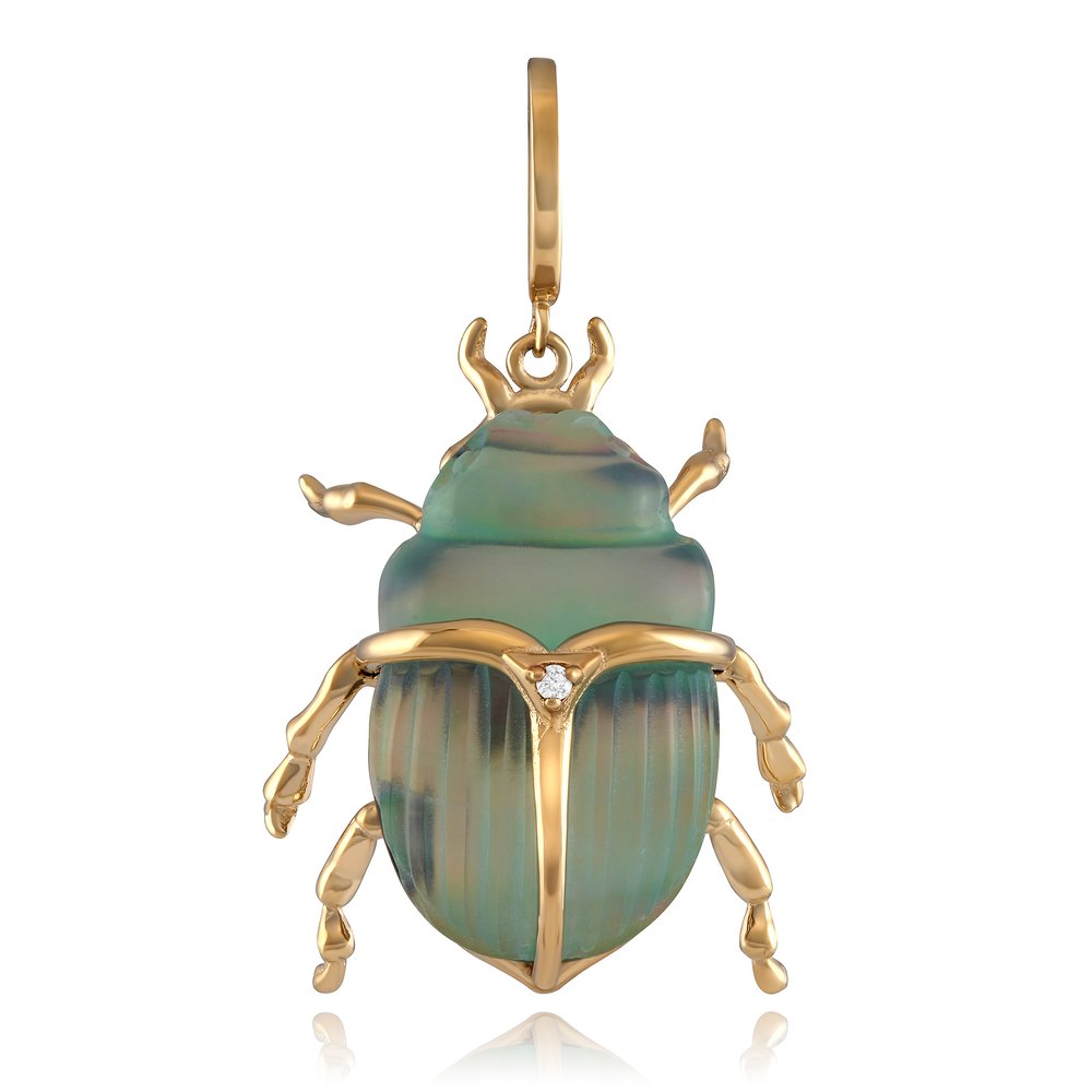 Luminescent Scarab – 14k Yellow Gold