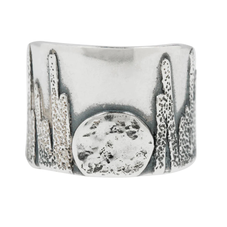 Moonrise Cigar Band - Sterling Silver