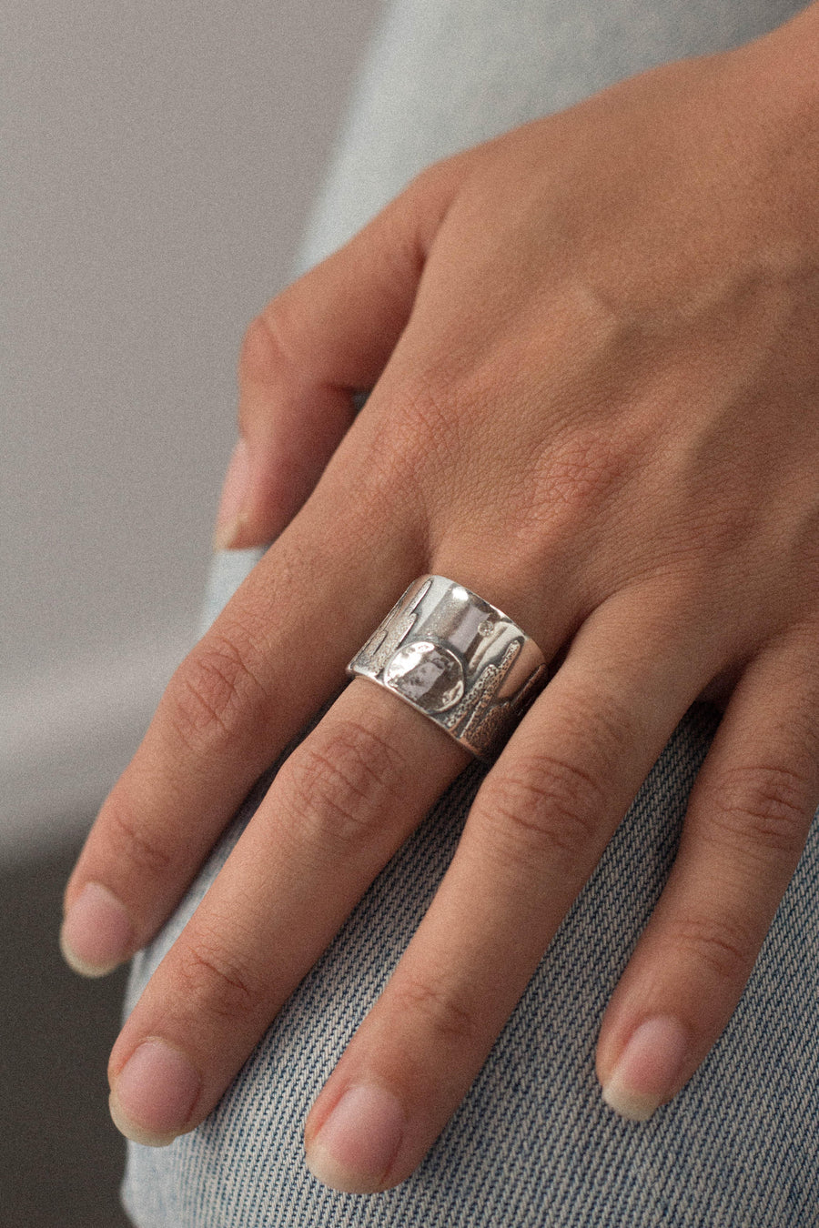 Moonrise Cigar Band - Sterling Silver