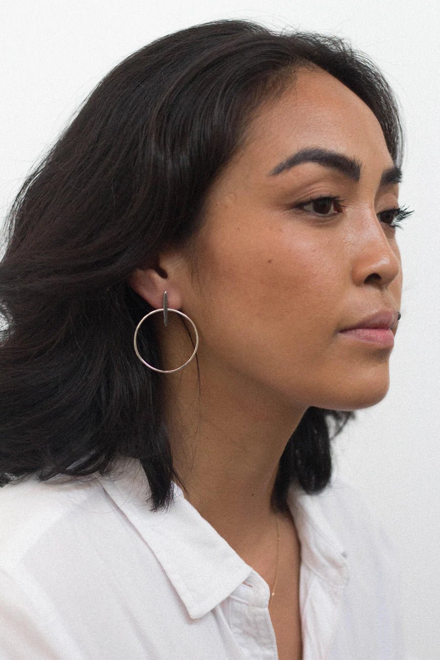 Big Link Hoops - Silver