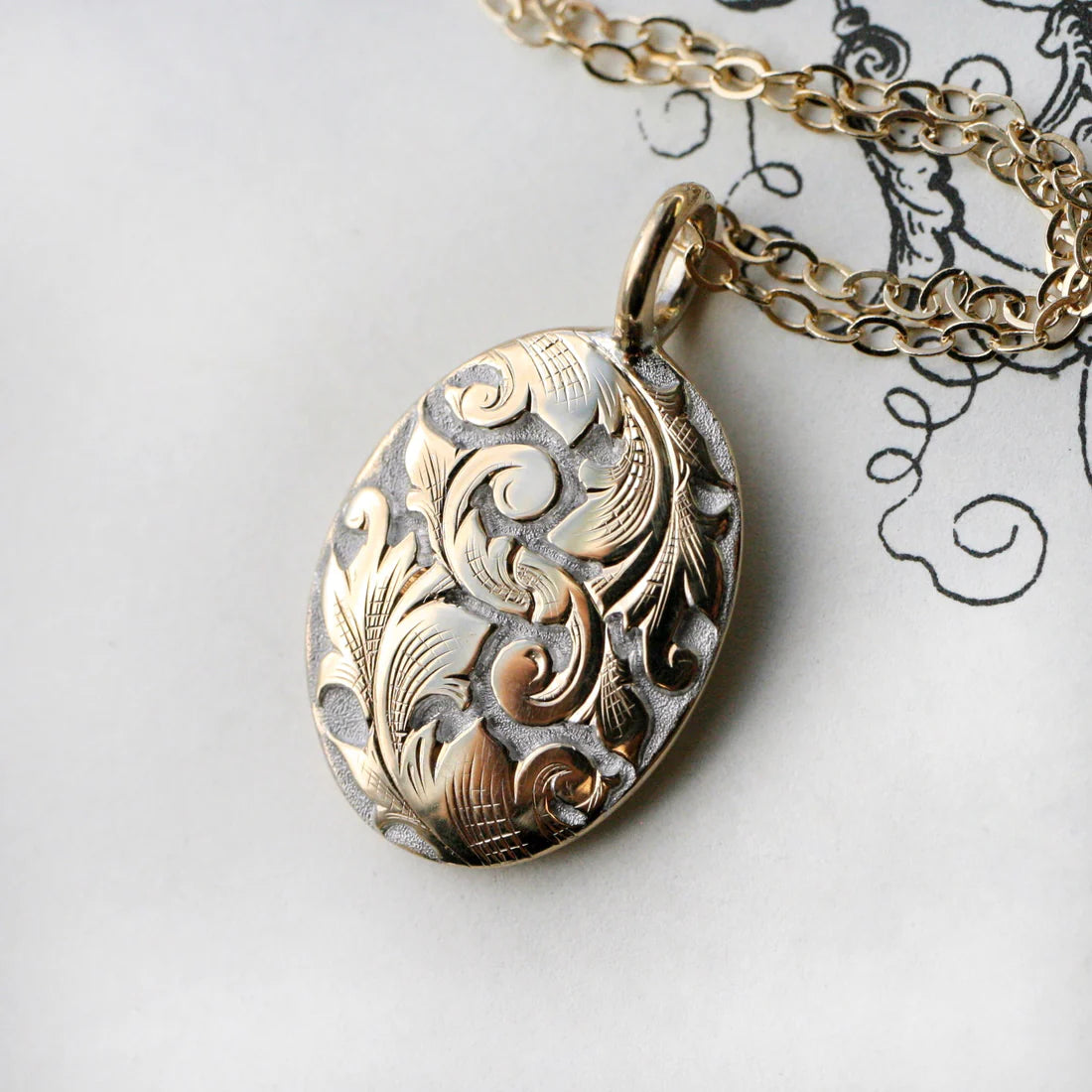 Acanthus Pendant – Sterling Silver or Two-Tone Gold