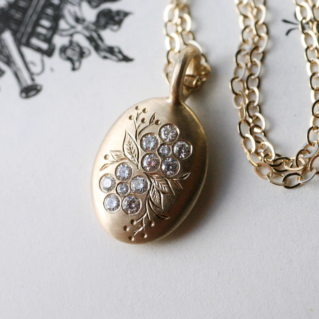 Forget-Me-Not Pendant - Sterling Silver or 14k Gold