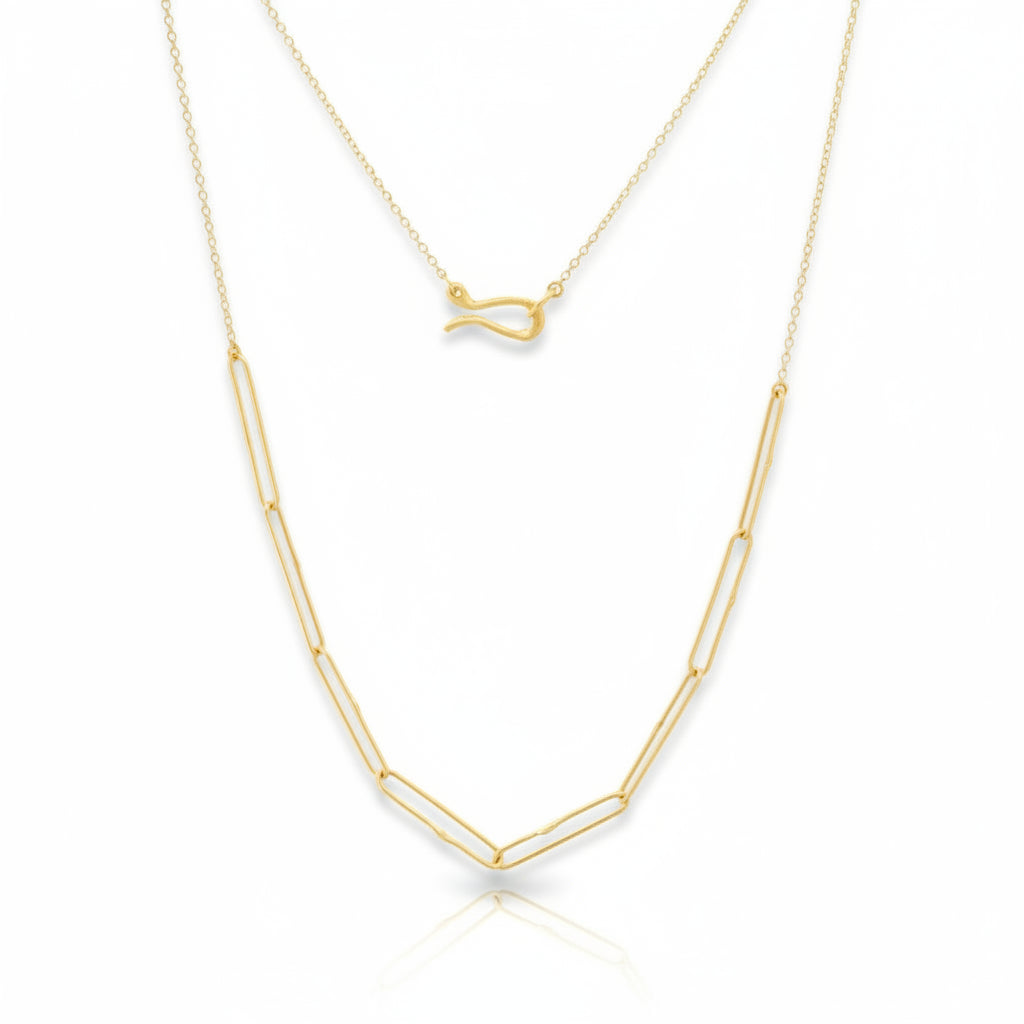 Hybrid Paperclip Chain – Solid 18k & 14k Gold