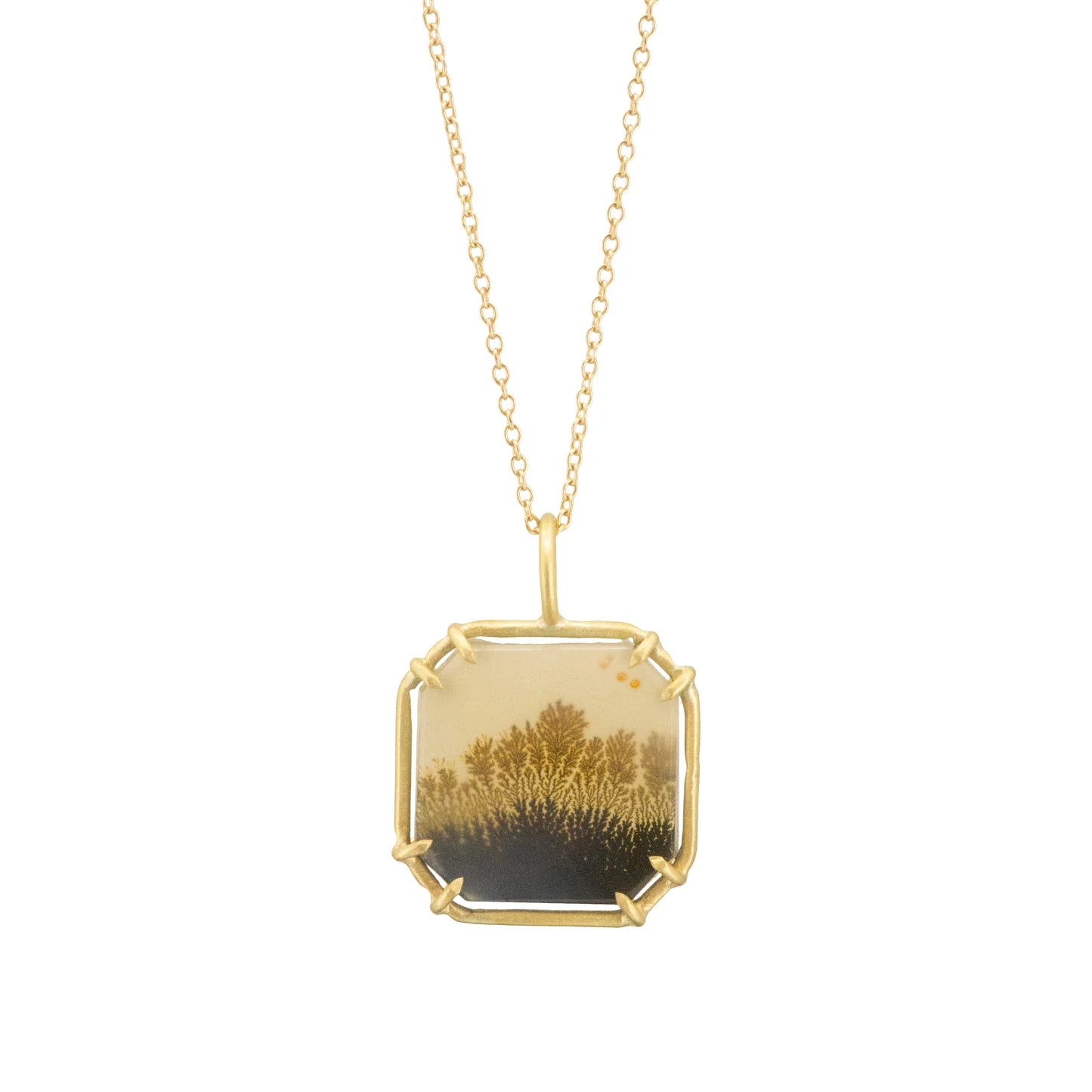 Dendritic Agate Portrait Pendant