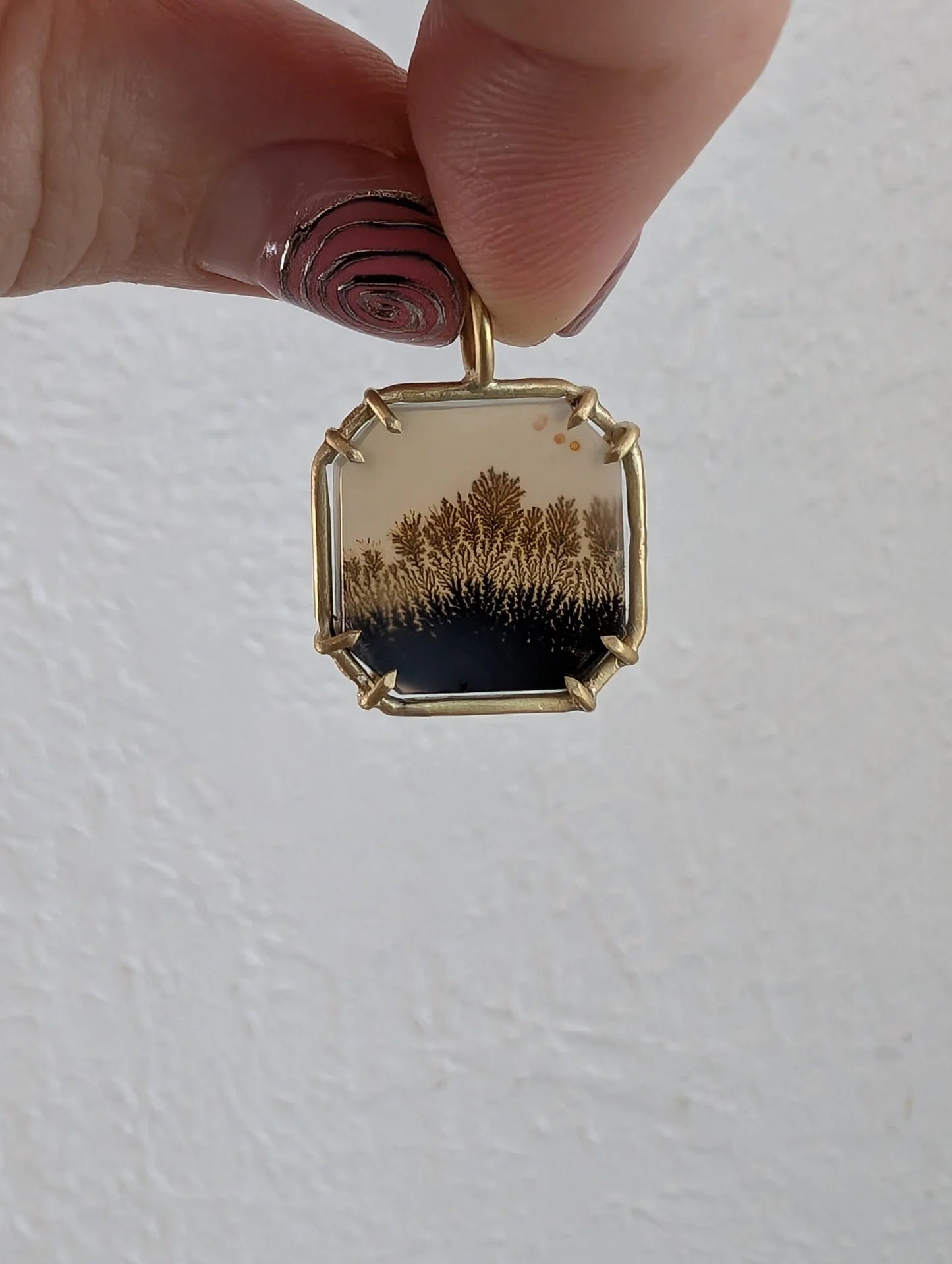 Dendritic Agate Portrait Pendant