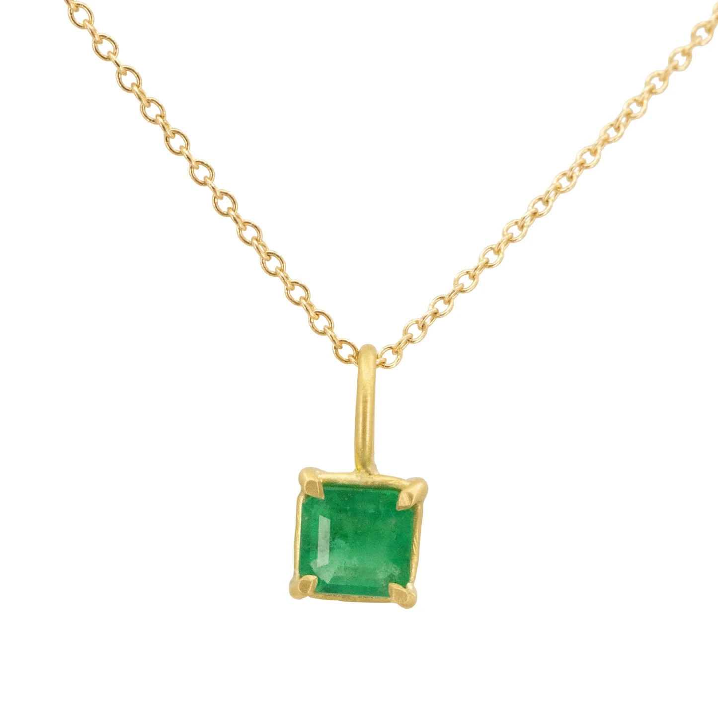 Petite Emerald Basket Pendant