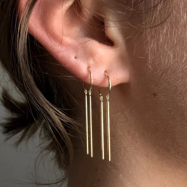 1" Long Chime Earring - 14K Gold •Single Earring