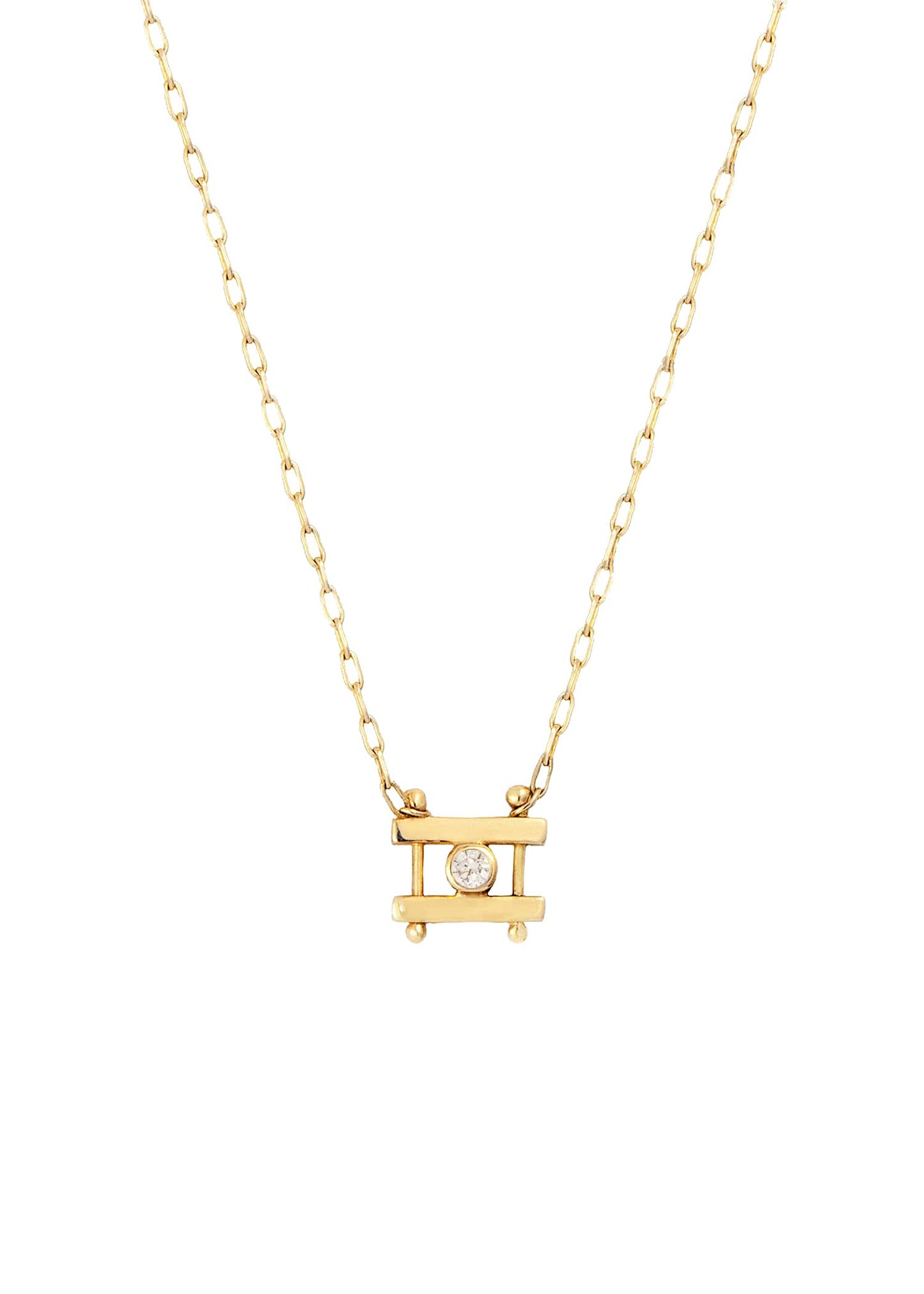 Kiyo Necklace - 14k Gold with 2mm Brilliant-Cut Diamond